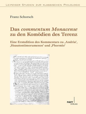 cover image of Das commentum Monacense zu den Komödien des Terenz